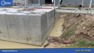 Bơm foam chống thấm nhà xưởng Hòa Phát KCN Hàm Kiệm