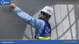 Chống thấm bồn chứa nước nhà máy điện mặt trời Hồng Liêm 3 bằng Neoroof