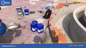 Chống thấm hồ cá và sân thượng nhà ông Phan Công Ngôn Xuân An