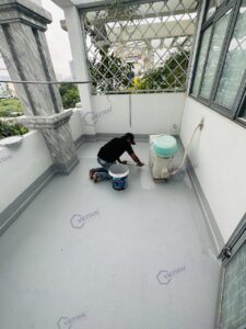 Chống thấm sàn mái và ban công nhà bà Oanh Bình Tân BumaLastic Proof 668