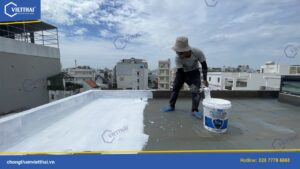 Chống thấm sàn mái nhà chị Nga Gò Vấp bằng Proof 668