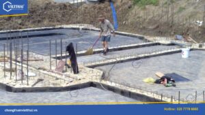 Chống thấm đáy móng tầng hầm công trình Bình Trị Đông bằng màng khò nóng