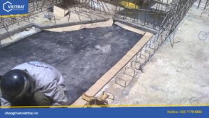 Chống thấm đáy móng tầng hầm công trình Bình Trị Đông bằng màng khò nóng